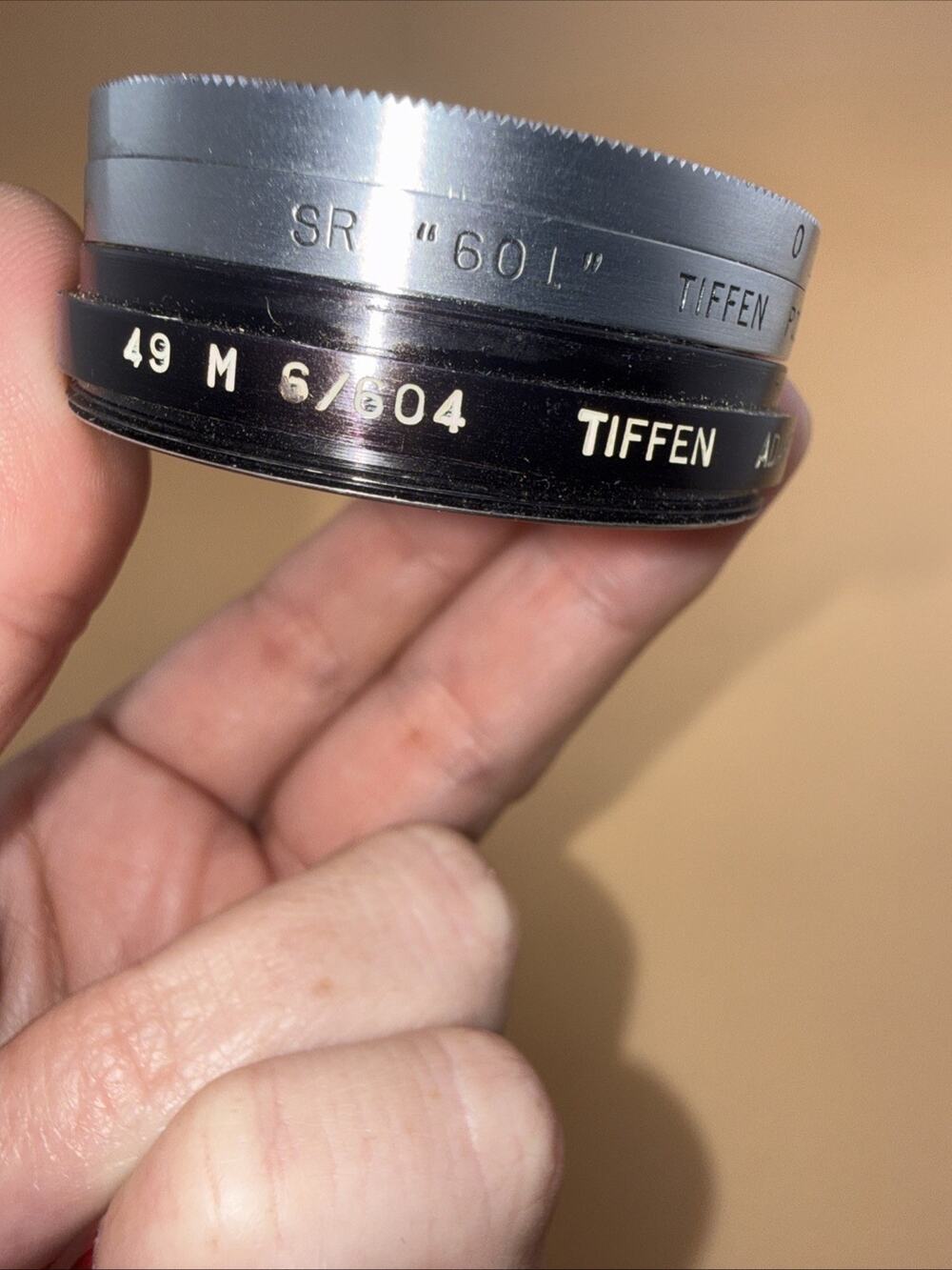 Tiffen Series 6 Polarizing Filter +49mm Adapter Ring (6/604) Vintage USA Made